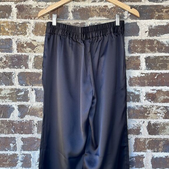 J. McLaughlin Amaya Black Satin Wide Leg Pants XS - Picture 5 of 7
